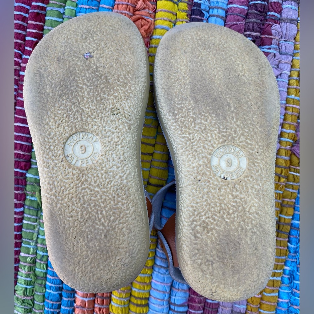 EUC Salt Water Sandals "Swimmer" Tan Leather Toddler sz 9 by Hoy - Picture 4 of 4